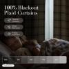 imageNICETOWN Buffalo Plaid Full Blackout Linen Curtain Panels 84 Inches Length Moss Green Farmhouse Window Treatment Thermal Insulated Drapes for Bedroom Living Room Rod Pocket Back Tab 52 W x 84 LGrid Pattern  Linen