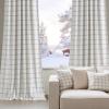 imageNICETOWN Buffalo Plaid Full Blackout Linen Curtain Panels 84 Inches Length Moss Green Farmhouse Window Treatment Thermal Insulated Drapes for Bedroom Living Room Rod Pocket Back Tab 52 W x 84 LDiagonal Check  White