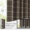 imageNICETOWN Buffalo Plaid Full Blackout Linen Curtain Panels 84 Inches Length Moss Green Farmhouse Window Treatment Thermal Insulated Drapes for Bedroom Living Room Rod Pocket Back Tab 52 W x 84 LGrid Pattern  Taupe