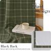 imageNICETOWN Buffalo Plaid Full Blackout Linen Curtain Panels 84 Inches Length Moss Green Farmhouse Window Treatment Thermal Insulated Drapes for Bedroom Living Room Rod Pocket Back Tab 52 W x 84 LGrid Pattern  Moss Green