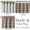 imageNICETOWN Buffalo Plaid Full Blackout Linen Curtain Panels 84 Inches Length Moss Green Farmhouse Window Treatment Thermal Insulated Drapes for Bedroom Living Room Rod Pocket Back Tab 52 W x 84 LGrid Pattern  Light Greige