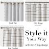 imageNICETOWN Buffalo Plaid Full Blackout Linen Curtain Panels 84 Inches Length Moss Green Farmhouse Window Treatment Thermal Insulated Drapes for Bedroom Living Room Rod Pocket Back Tab 52 W x 84 LGrid Pattern  White