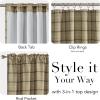 imageNICETOWN Buffalo Plaid Full Blackout Linen Curtain Panels 84 Inches Length Moss Green Farmhouse Window Treatment Thermal Insulated Drapes for Bedroom Living Room Rod Pocket Back Tab 52 W x 84 LGrid Pattern  Linen