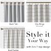 imageNICETOWN Buffalo Plaid Full Blackout Linen Curtain Panels 84 Inches Length Moss Green Farmhouse Window Treatment Thermal Insulated Drapes for Bedroom Living Room Rod Pocket Back Tab 52 W x 84 LDiagonal Check  White