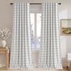 imageNICETOWN Buffalo Plaid Full Blackout Linen Curtain Panels 84 Inches Length Moss Green Farmhouse Window Treatment Thermal Insulated Drapes for Bedroom Living Room Rod Pocket Back Tab 52 W x 84 LDiagonal Check  White