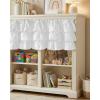 imageNICETOWN Farmhouse Valance Curtains 20 Inches Long for Kitchen amp Bathroom ThreeTiered Ruffle Valance Curtains Satin Texture Light Filtering Window Coverings 52 WWhite