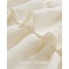 imageNICETOWN Farmhouse Valance Curtains 20 Inches Long for Kitchen amp Bathroom ThreeTiered Ruffle Valance Curtains Satin Texture Light Filtering Window Coverings 52 WBeige Linen