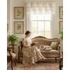 imageNICETOWN Farmhouse Valance Curtains 20 Inches Long for Kitchen amp Bathroom ThreeTiered Ruffle Valance Curtains Satin Texture Light Filtering Window Coverings 52 WLinen