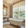 imageNICETOWN Farmhouse Valance Curtains 20 Inches Long for Kitchen amp Bathroom ThreeTiered Ruffle Valance Curtains Satin Texture Light Filtering Window Coverings 52 WBeige Linen