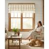 imageNICETOWN Farmhouse Valance Curtains 20 Inches Long for Kitchen amp Bathroom ThreeTiered Ruffle Valance Curtains Satin Texture Light Filtering Window Coverings 52 WBeige Linen