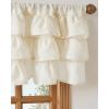imageNICETOWN Farmhouse Valance Curtains 20 Inches Long for Kitchen amp Bathroom ThreeTiered Ruffle Valance Curtains Satin Texture Light Filtering Window Coverings 52 WLinen