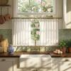 imageNICETOWN Natural Pinch Pleated Linen Kitchen Curtains 36 Inches Long 2 Panels Set Farmhouse Light Filtering Short Curtains for Cafe Bar Living Room Bedroom Window 40 W x 36 LNatural