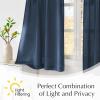 imageNICETOWN Natural Pinch Pleated Linen Kitchen Curtains 36 Inches Long 2 Panels Set Farmhouse Light Filtering Short Curtains for Cafe Bar Living Room Bedroom Window 40 W x 36 LNavy Blue