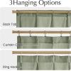 imageNICETOWN Natural Pinch Pleated Linen Kitchen Curtains 36 Inches Long 2 Panels Set Farmhouse Light Filtering Short Curtains for Cafe Bar Living Room Bedroom Window 40 W x 36 LSage Green