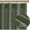 imageNICETOWN Natural Pinch Pleated Linen Kitchen Curtains 36 Inches Long 2 Panels Set Farmhouse Light Filtering Short Curtains for Cafe Bar Living Room Bedroom Window 40 W x 36 LForest Green