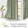 imageNICETOWN Natural Pinch Pleated Linen Kitchen Curtains 36 Inches Long 2 Panels Set Farmhouse Light Filtering Short Curtains for Cafe Bar Living Room Bedroom Window 40 W x 36 LSage Green