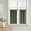 imageNICETOWN Natural Pinch Pleated Linen Kitchen Curtains 36 Inches Long 2 Panels Set Farmhouse Light Filtering Short Curtains for Cafe Bar Living Room Bedroom Window 40 W x 36 LForest Green