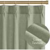 imageNICETOWN Natural Pinch Pleated Linen Kitchen Curtains 36 Inches Long 2 Panels Set Farmhouse Light Filtering Short Curtains for Cafe Bar Living Room Bedroom Window 40 W x 36 LSage Green