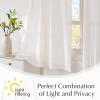 imageNICETOWN Natural Pinch Pleated Linen Kitchen Curtains 36 Inches Long 2 Panels Set Farmhouse Light Filtering Short Curtains for Cafe Bar Living Room Bedroom Window 40 W x 36 LNatural
