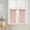 imageNICETOWN Natural Pinch Pleated Linen Kitchen Curtains 36 Inches Long 2 Panels Set Farmhouse Light Filtering Short Curtains for Cafe Bar Living Room Bedroom Window 40 W x 36 LLight Pink