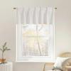 imageNICETOWN Natural Pinch Pleated Linen Kitchen Curtains 36 Inches Long 2 Panels Set Farmhouse Light Filtering Short Curtains for Cafe Bar Living Room Bedroom Window 40 W x 36 LNatural