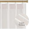 imageNICETOWN Natural Pinch Pleated Linen Kitchen Curtains 36 Inches Long 2 Panels Set Farmhouse Light Filtering Short Curtains for Cafe Bar Living Room Bedroom Window 40 W x 36 LNatural