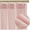 imageNICETOWN Natural Pinch Pleated Linen Kitchen Curtains 36 Inches Long 2 Panels Set Farmhouse Light Filtering Short Curtains for Cafe Bar Living Room Bedroom Window 40 W x 36 LLight Pink