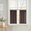 imageNICETOWN Natural Pinch Pleated Linen Kitchen Curtains 36 Inches Long 2 Panels Set Farmhouse Light Filtering Short Curtains for Cafe Bar Living Room Bedroom Window 40 W x 36 LTaupe