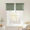 imageNICETOWN Natural Pinch Pleated Linen Kitchen Curtains 36 Inches Long 2 Panels Set Farmhouse Light Filtering Short Curtains for Cafe Bar Living Room Bedroom Window 40 W x 36 LSage Green