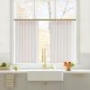 imageNICETOWN Natural Pinch Pleated Linen Kitchen Curtains 36 Inches Long 2 Panels Set Farmhouse Light Filtering Short Curtains for Cafe Bar Living Room Bedroom Window 40 W x 36 LNatural