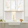 imageNICETOWN Natural Pinch Pleated Linen Kitchen Curtains 36 Inches Long 2 Panels Set Farmhouse Light Filtering Short Curtains for Cafe Bar Living Room Bedroom Window 40 W x 36 LNatural