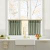 imageNICETOWN Natural Pinch Pleated Linen Kitchen Curtains 36 Inches Long 2 Panels Set Farmhouse Light Filtering Short Curtains for Cafe Bar Living Room Bedroom Window 40 W x 36 LSage Green