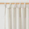 imageNICETOWN Pink Linen Curtains for Girls Room Tie Top Stripe Pattern Light Filtering Semi Sheer Window Treatments DIY Crafted Privacy for Bedroom W52 x L84 2 PanelsNatural