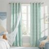 imageNICETOWN Pom Pom Pink Curtains for Kids Room 84 inches Long Room Darkening Double Layer Sheer Thermal Drapes Grommet Window Treatments for Girls BedroomNursery W52 x L84 2 PanelsAqua