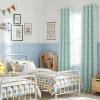 imageNICETOWN Pom Pom Pink Curtains for Kids Room 84 inches Long Room Darkening Double Layer Sheer Thermal Drapes Grommet Window Treatments for Girls BedroomNursery W52 x L84 2 PanelsAqua