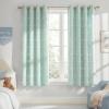 imageNICETOWN Pom Pom Pink Curtains for Kids Room 84 inches Long Room Darkening Double Layer Sheer Thermal Drapes Grommet Window Treatments for Girls BedroomNursery W52 x L84 2 PanelsAqua