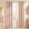 imageNICETOWN Pom Pom Pink Curtains for Kids Room 84 inches Long Room Darkening Double Layer Sheer Thermal Drapes Grommet Window Treatments for Girls BedroomNursery W52 x L84 2 PanelsPink