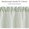 imageNICETOWN Sheer Linen Kitchen Curtains 24 Inch Length Sage Green Striped Print Curtains for Living Room Bedroom Farmhouse Bathroom Decor with Rod Pocket for Window 3024 2 PanelsSage Green