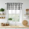 imageNICETOWN Sheer Linen Kitchen Curtains 24 Inch Length Sage Green Striped Print Curtains for Living Room Bedroom Farmhouse Bathroom Decor with Rod Pocket for Window 3024 2 PanelsBlack  White