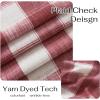 imageNICETOWN Sheer Linen Kitchen Curtains 24 Inch Length Sage Green Striped Print Curtains for Living Room Bedroom Farmhouse Bathroom Decor with Rod Pocket for Window 3024 2 PanelsRed  White