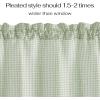 imageNICETOWN Sheer Linen Kitchen Curtains 24 Inch Length Sage Green Striped Print Curtains for Living Room Bedroom Farmhouse Bathroom Decor with Rod Pocket for Window 3024 2 PanelsSage Green