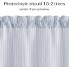 imageNICETOWN Sheer Linen Kitchen Curtains 24 Inch Length Sage Green Striped Print Curtains for Living Room Bedroom Farmhouse Bathroom Decor with Rod Pocket for Window 3024 2 PanelsBlue