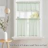 imageNICETOWN Sheer Linen Kitchen Curtains 24 Inch Length Sage Green Striped Print Curtains for Living Room Bedroom Farmhouse Bathroom Decor with Rod Pocket for Window 3024 2 PanelsSage Green