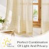 imageNICETOWN Sheer Linen Kitchen Curtains 24 Inch Length Sage Green Striped Print Curtains for Living Room Bedroom Farmhouse Bathroom Decor with Rod Pocket for Window 3024 2 PanelsYellow