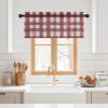 imageNICETOWN Sheer Linen Kitchen Curtains 24 Inch Length Sage Green Striped Print Curtains for Living Room Bedroom Farmhouse Bathroom Decor with Rod Pocket for Window 3024 2 PanelsRed  White