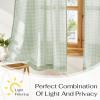 imageNICETOWN Sheer Linen Kitchen Curtains 24 Inch Length Sage Green Striped Print Curtains for Living Room Bedroom Farmhouse Bathroom Decor with Rod Pocket for Window 3024 2 PanelsSage Green
