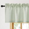 imageNICETOWN Sheer Linen Kitchen Curtains 24 Inch Length Sage Green Striped Print Curtains for Living Room Bedroom Farmhouse Bathroom Decor with Rod Pocket for Window 3024 2 PanelsSage Green