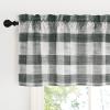 imageNICETOWN Sheer Linen Kitchen Curtains 24 Inch Length Sage Green Striped Print Curtains for Living Room Bedroom Farmhouse Bathroom Decor with Rod Pocket for Window 3024 2 PanelsBlack  White