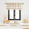 imageNICETOWN Sheer Linen Kitchen Curtains 24 Inch Length Sage Green Striped Print Curtains for Living Room Bedroom Farmhouse Bathroom Decor with Rod Pocket for Window 3024 2 PanelsCoffe  White