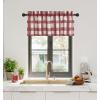 imageNICETOWN Sheer Linen Kitchen Curtains 24 Inch Length Sage Green Striped Print Curtains for Living Room Bedroom Farmhouse Bathroom Decor with Rod Pocket for Window 3024 2 PanelsRed  White
